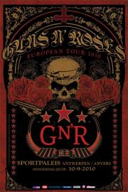 L'affiche du concert de GN'R à Anvers/ Antwerpen en Belgique