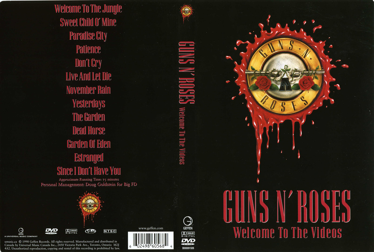 Pochette DVD Welcome To The Videos Guns N' Roses