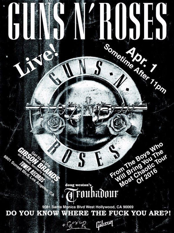 guns n roses troubadour 2016