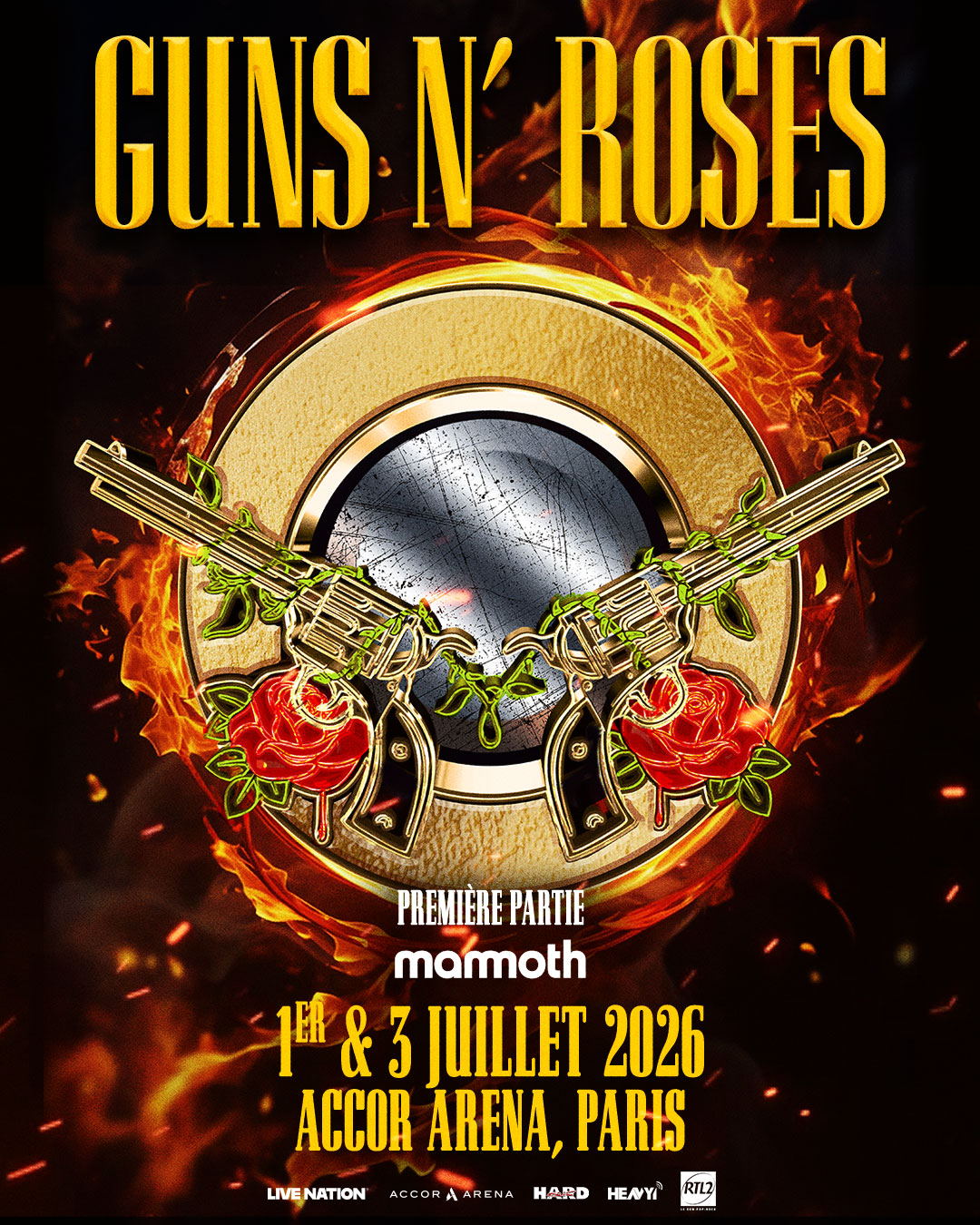 affiche guns n roses paris bercy 2026
