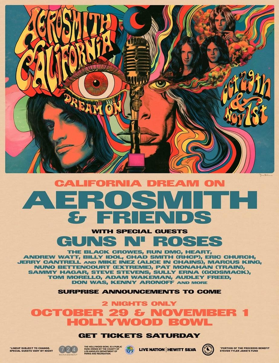 guns n roses aerosmith and friends hollywood bowl 2026