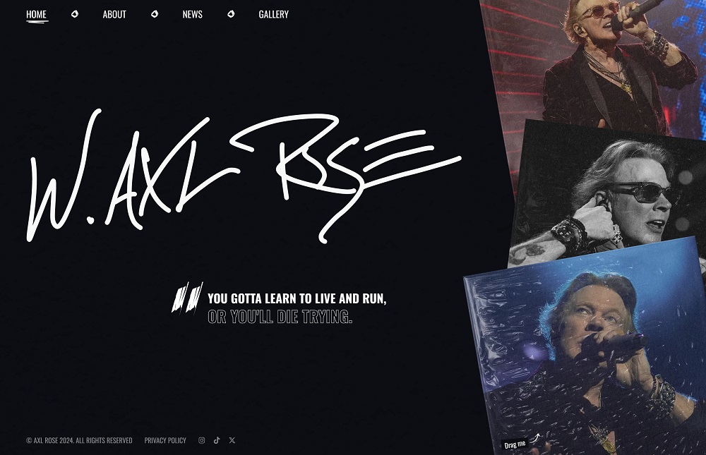 site web axl rose 2024