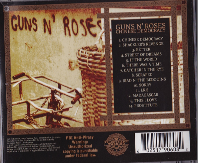 Chinese Democracy booklet alternatif