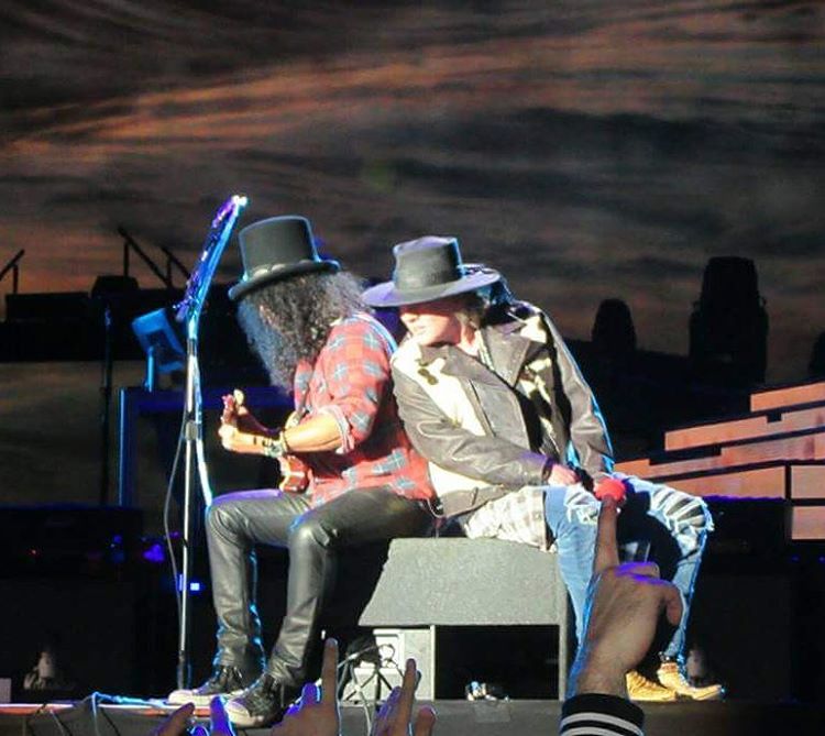 Slash et Axl à Rosario, argentine guns n' roses 2016