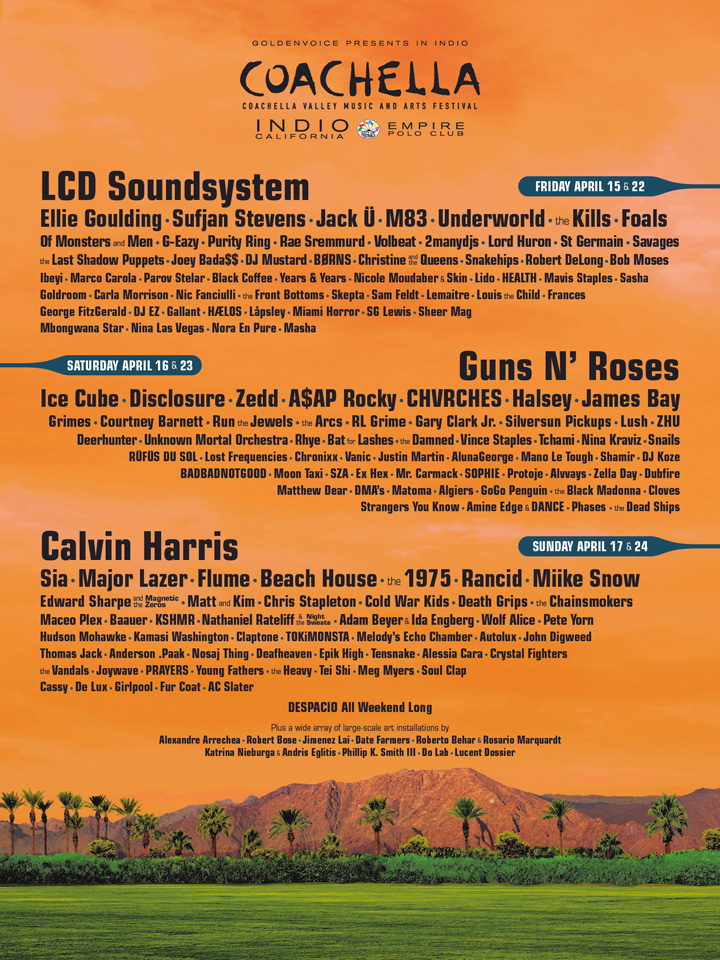 poster coachella 2016 guns n roses axl rose slash duff mckagan