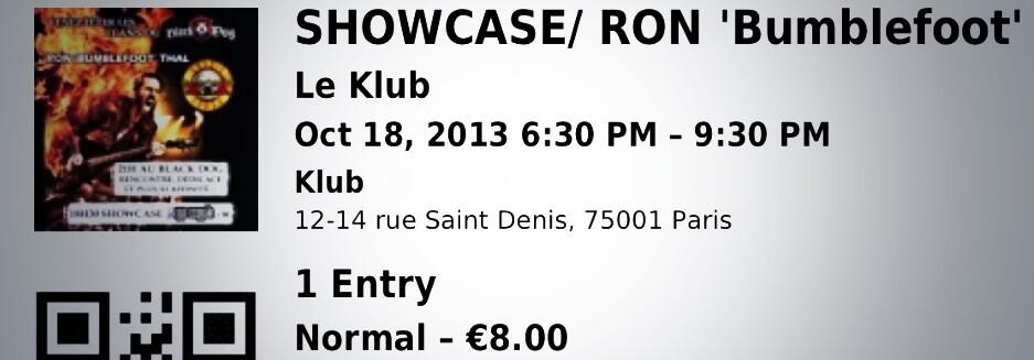 ron bumblefoot thal le klub paris octobre 2013